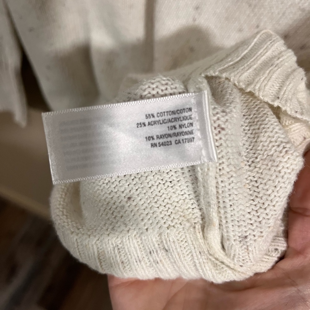 Old Navy Vintage V Neck Basic Pullover Cream Swea… - image 5